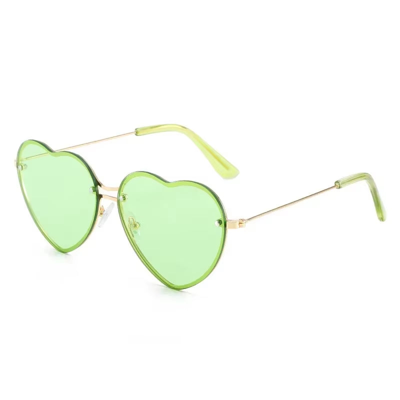 Heart Shaped Sunglasses Metal Women Brand Designer Fashion Rimless LOVE Clear Ocean Lenses Sun Glasses Oculos UV400