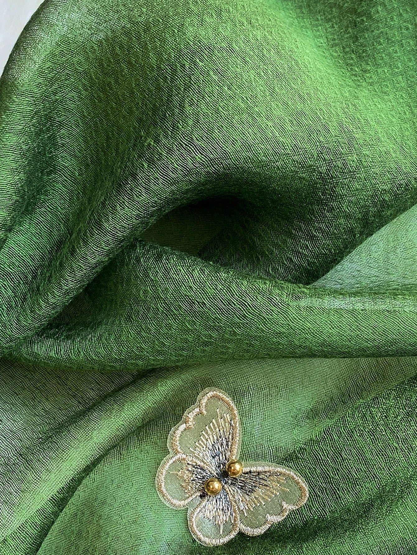 1Pc Women Butterfly Embroidered Vintage Scarf