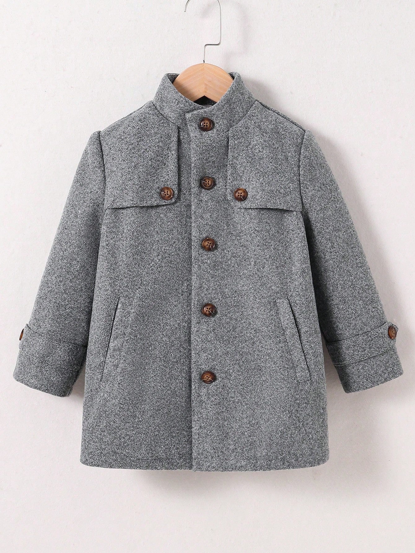 Thick Thermal Lined Overcoat with Pockets for Young Boys, Suitable for Back to School, Birthday, Baby Shower, Holiday Parties in Fall/Winter