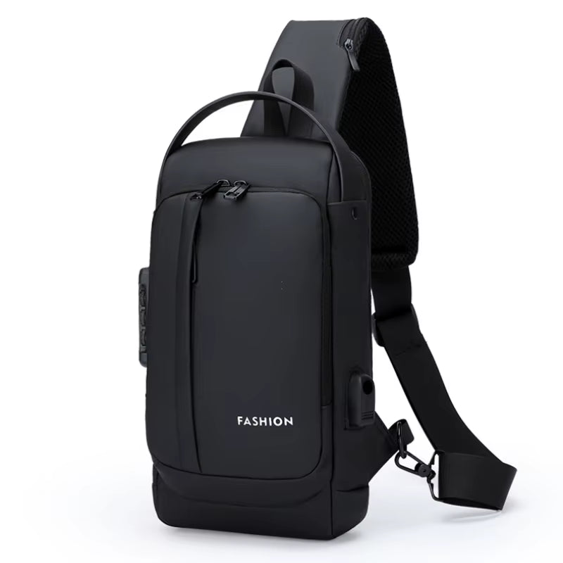 Men anti Theft Chest Bag Shoulder Bags USB Charging Crossbody Package School Short Trip Messengers Bags Men'S Oxford Sling Pack