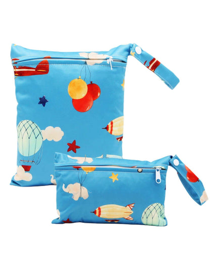 2Pcs Star & Elephant Pattern Baby Wet Bag