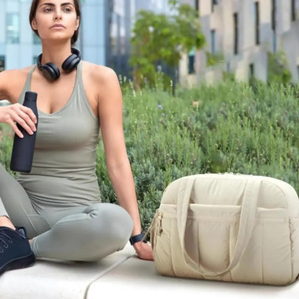 Travel Handbag with Large Waterproof PVC Pocket for Wet and Dry Separation Storage Gym Bag 5 Exterior Pockets Carry-On Bag