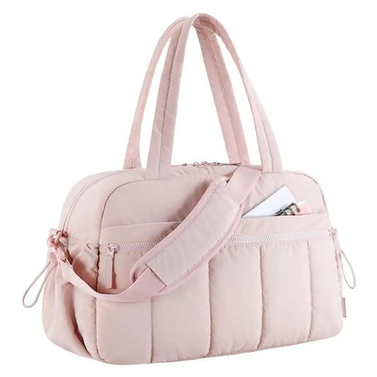 Travel Handbag with Large Waterproof PVC Pocket for Wet and Dry Separation Storage Gym Bag 5 Exterior Pockets Carry-On Bag