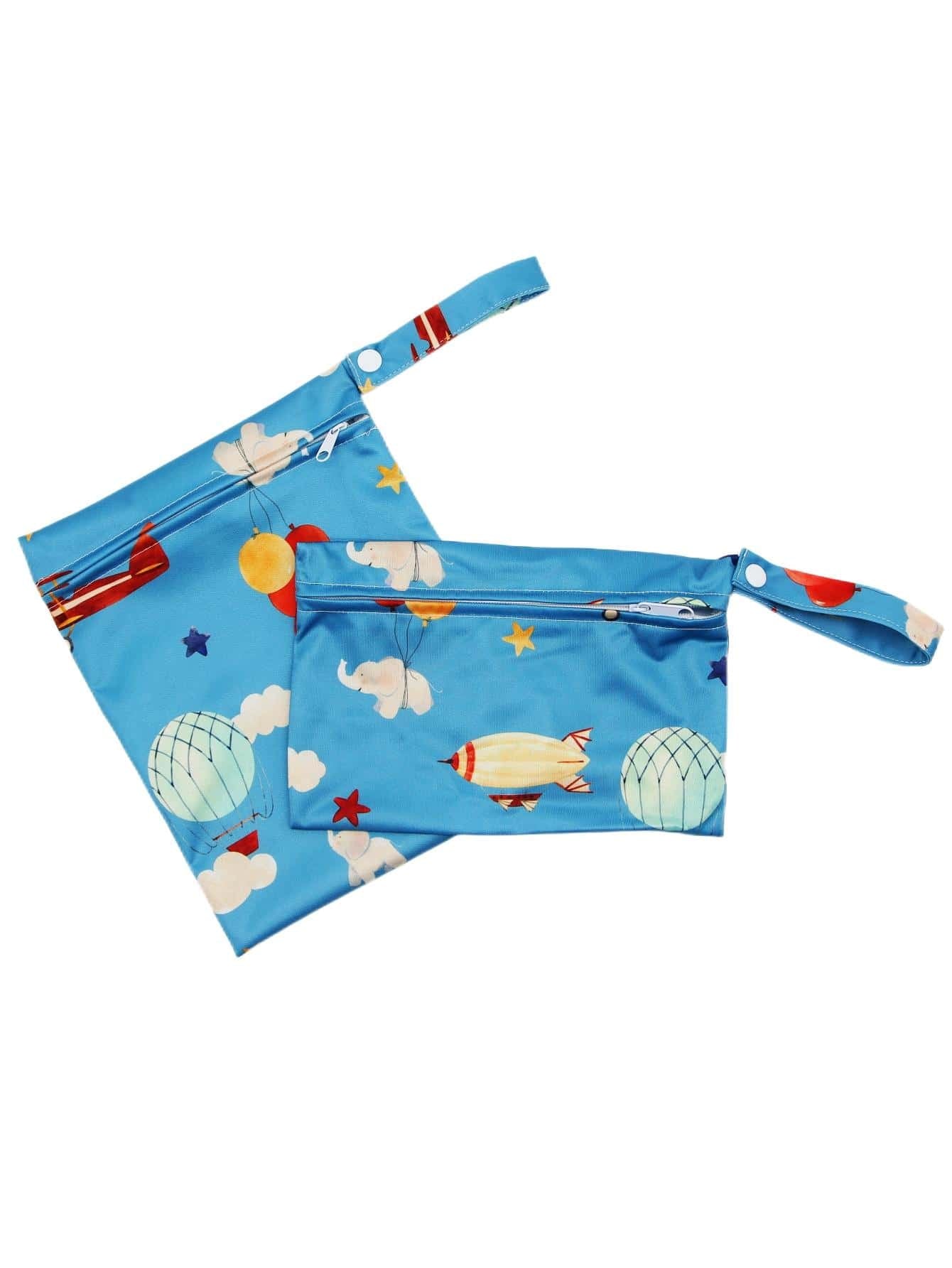 2Pcs Star & Elephant Pattern Baby Wet Bag