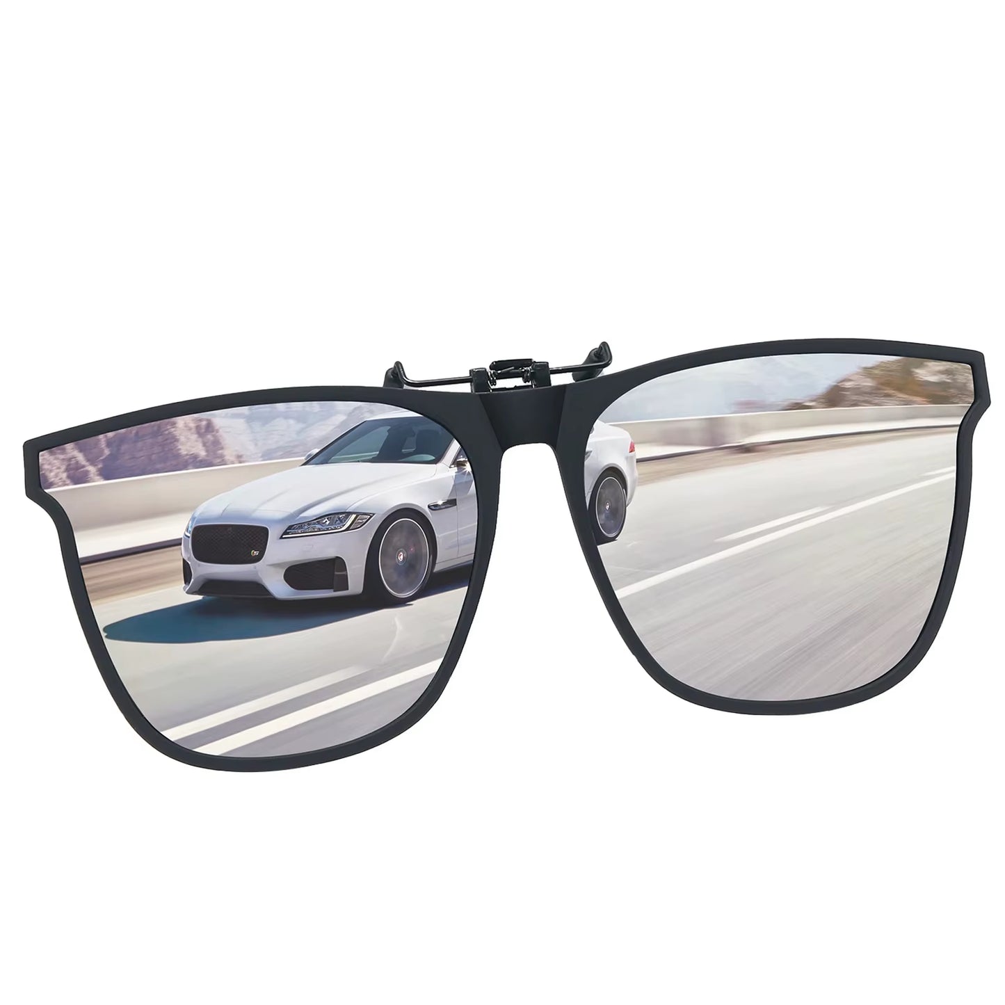 Polarized Fishing Outdoor Clip-On Flip up Clip Rimless Sunglasses for Prescription Glasses - TAC Lens with UV400 VK5