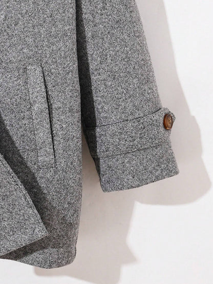 Thick Thermal Lined Overcoat with Pockets for Young Boys, Suitable for Back to School, Birthday, Baby Shower, Holiday Parties in Fall/Winter