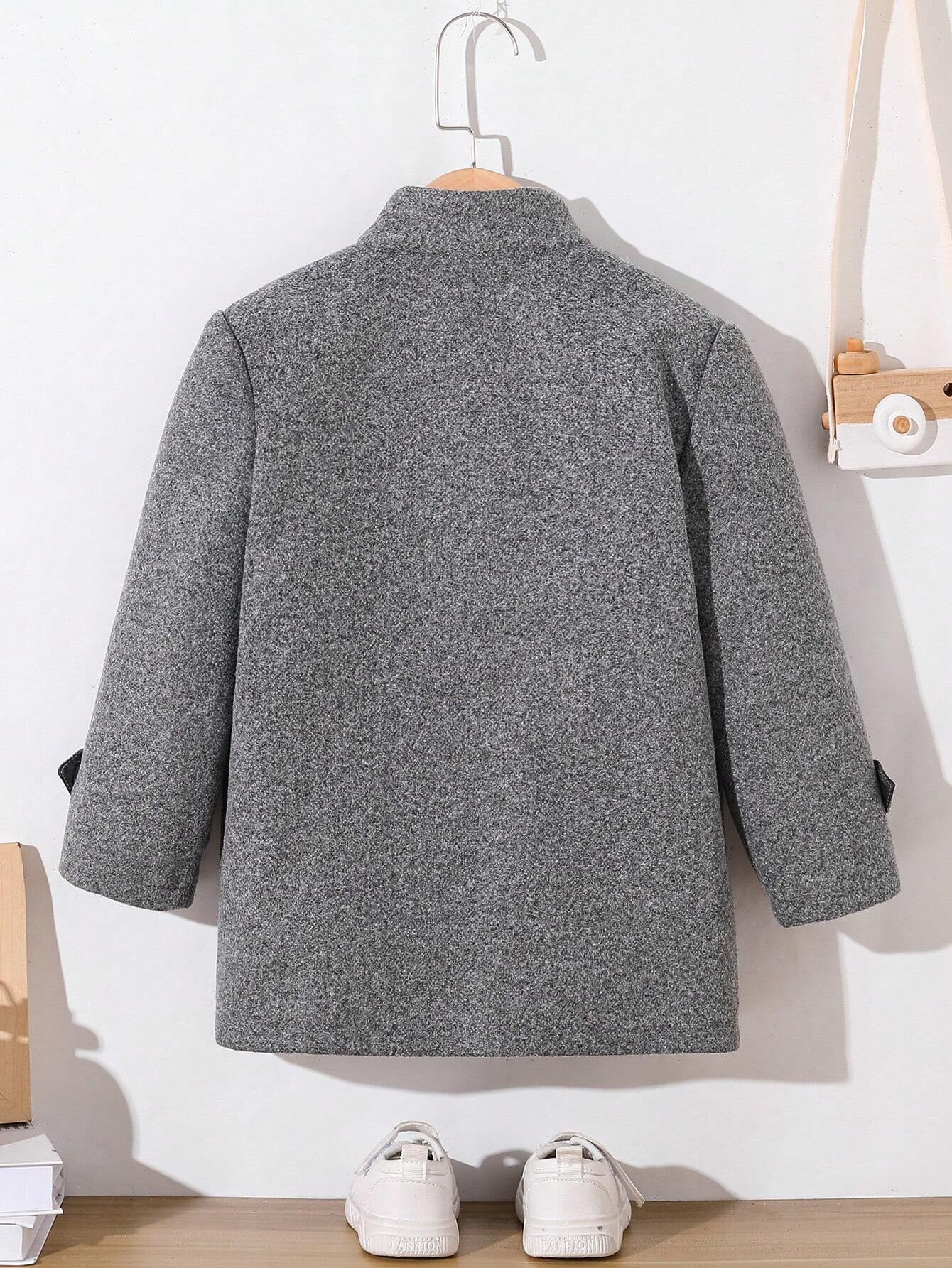 Thick Thermal Lined Overcoat with Pockets for Young Boys, Suitable for Back to School, Birthday, Baby Shower, Holiday Parties in Fall/Winter