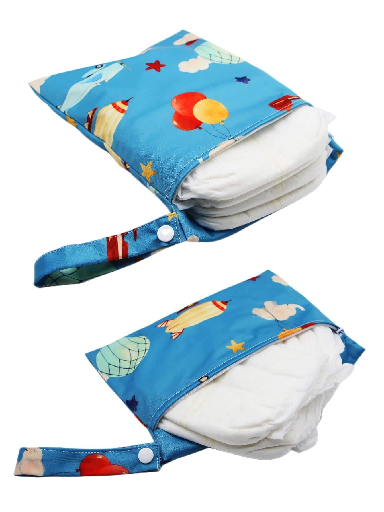 2Pcs Star & Elephant Pattern Baby Wet Bag