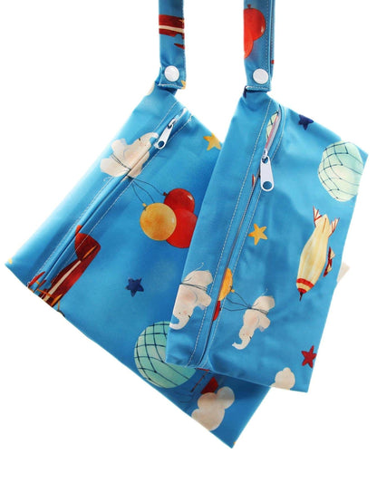 2Pcs Star & Elephant Pattern Baby Wet Bag