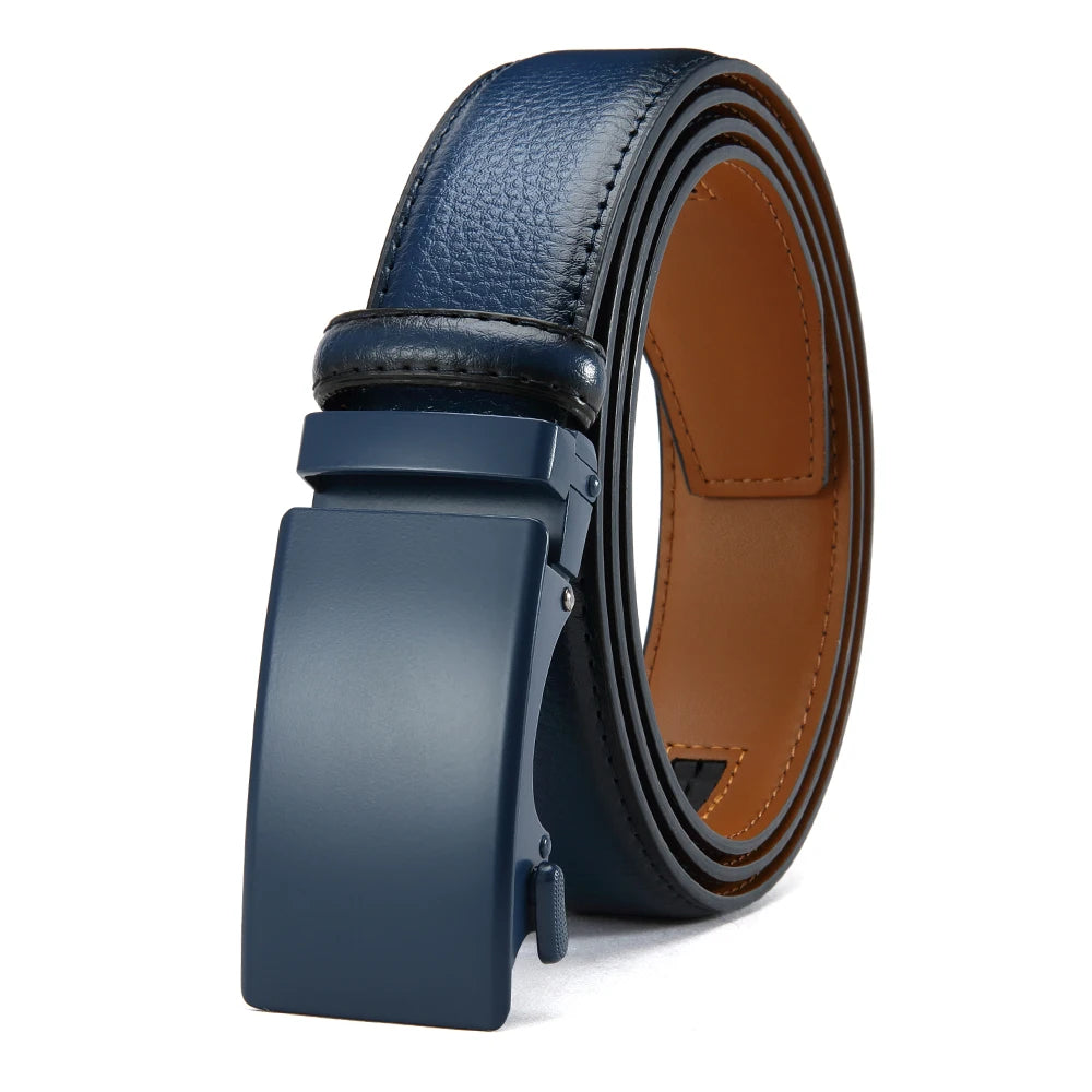 Men'S Business Belt Leather Classic Alloy Buckle High Quality Casual Fashion Ratchet Adjustable Belt Cowboy Punk Casual Belt