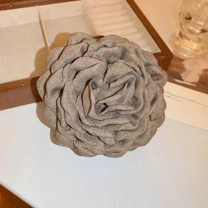 YHJ Three-Dimensional Rose Flower Hair Claw Handmade Fabric Flowers Ins Hot Grab Hair Clip Shark Clip Hair Accessories for Women