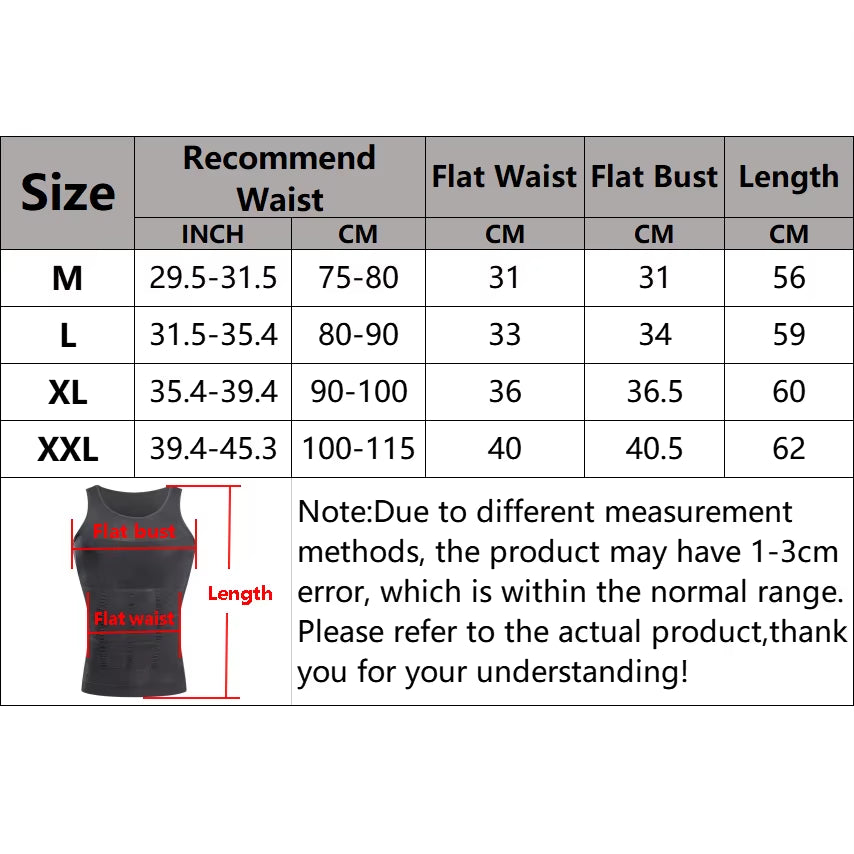 Men Body Shaper Slimming Compression Vest Undershirt Seamless Waist Trainer Tank Top Belly Control Weight Loss Shapewear