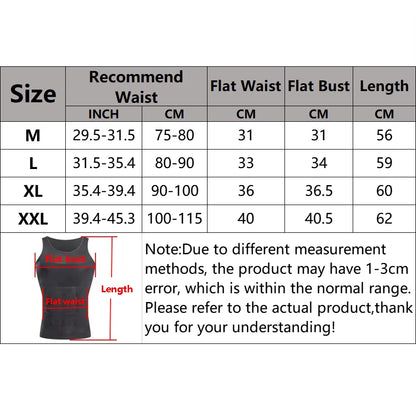 Men Body Shaper Slimming Compression Vest Undershirt Seamless Waist Trainer Tank Top Belly Control Weight Loss Shapewear