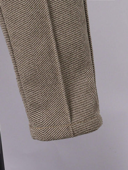 2Pcs Young Boy Collared Blazer Jacket and Casual Pants Set Chic Outfits for Autumn/Winter