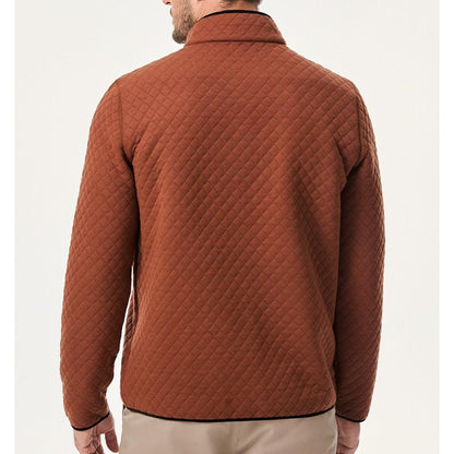 Men'S Quarter Zip up Casual Long Sleeve Quilted Sweatshirts Mock Neck Outdoor Pullover Sweaters