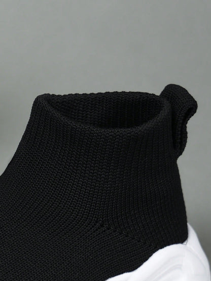 Kids' Simple Style Long Tube Breathable Durable Fabric Sports Shoes