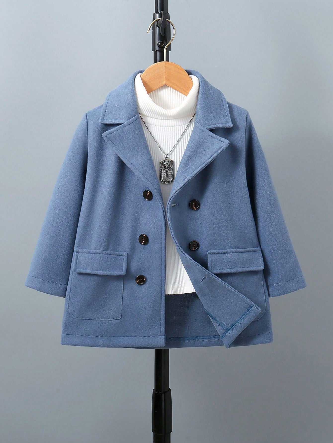 Young Boys' Solid Color Long Sleeve Knitted Jacket, Fall Casual Outerwear for Young Boys