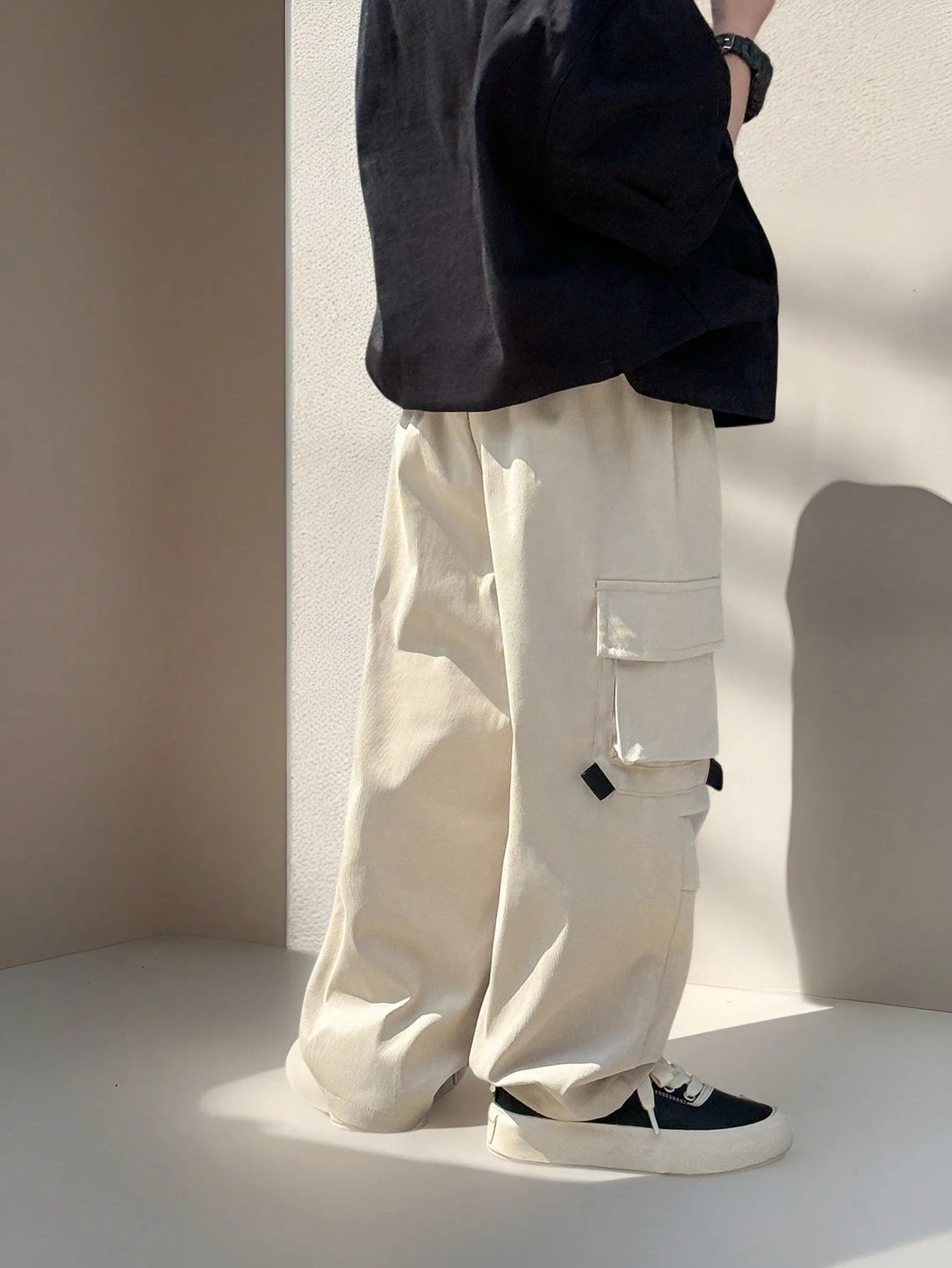 YOUNG Boys Loose Fashion Hip Hop Style Pockets Cargo Pants, Casual Streetwear Retro College Going Back to School Style