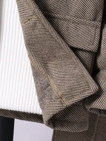 2Pcs Young Boy Collared Blazer Jacket and Casual Pants Set Chic Outfits for Autumn/Winter