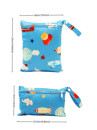 2Pcs Star & Elephant Pattern Baby Wet Bag