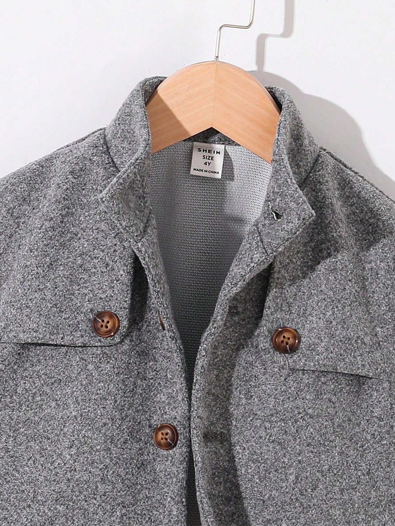 Thick Thermal Lined Overcoat with Pockets for Young Boys, Suitable for Back to School, Birthday, Baby Shower, Holiday Parties in Fall/Winter