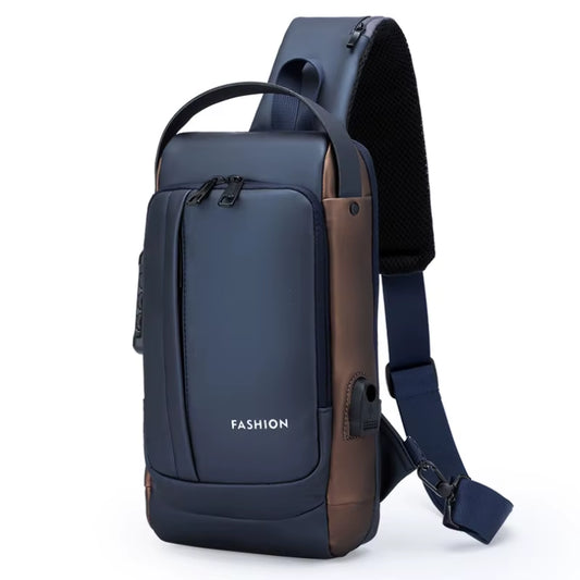 Men anti Theft Chest Bag Shoulder Bags USB Charging Crossbody Package School Short Trip Messengers Bags Men'S Oxford Sling Pack