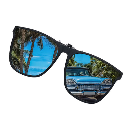 Polarized Fishing Outdoor Clip-On Flip up Clip Rimless Sunglasses for Prescription Glasses - TAC Lens with UV400 VK5