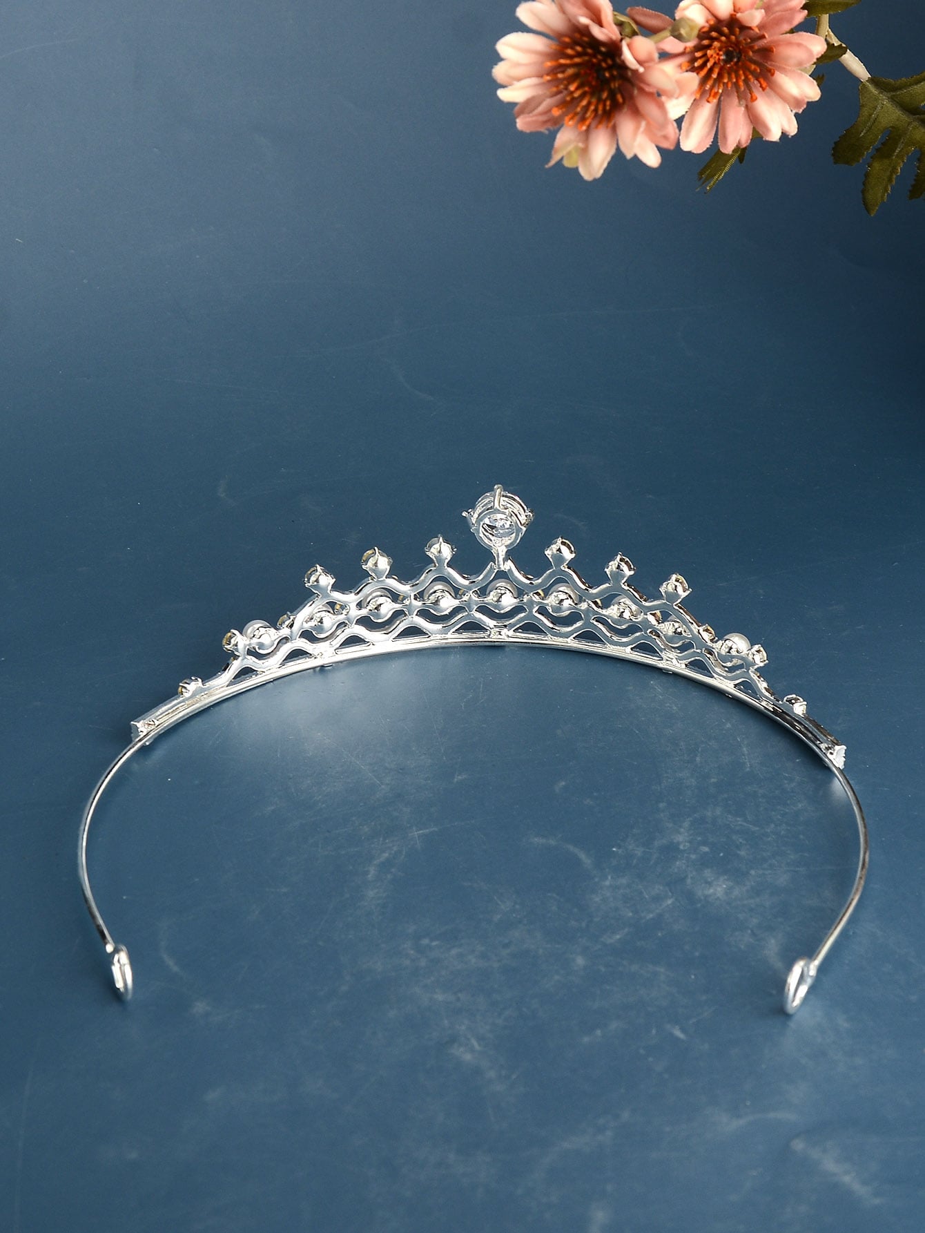 Faux Pearl & Cubic Zirconia Crown Design Wedding Headband