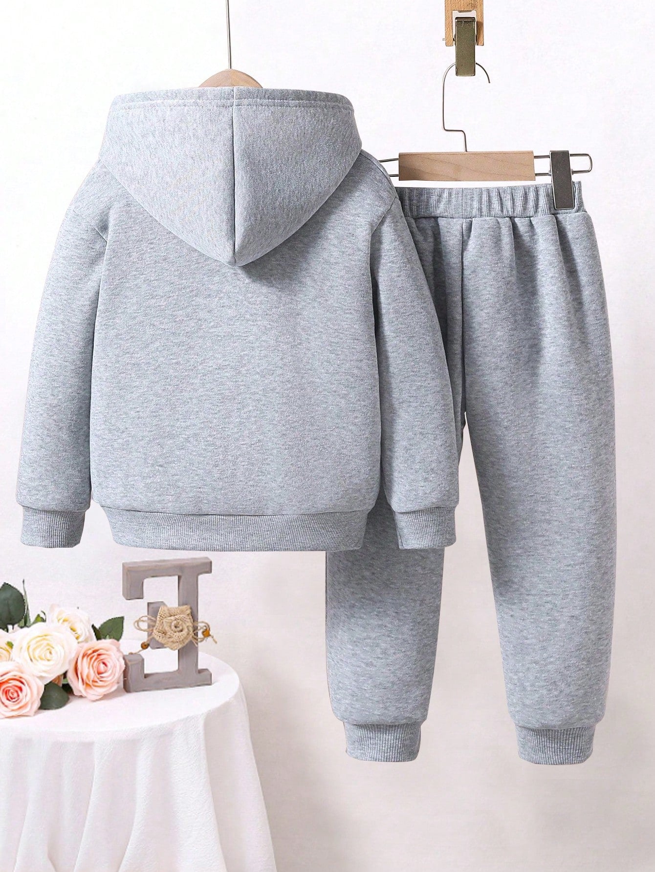 Toddler Cartoon Pattern Fleece Hoodie and Sweatpants Set