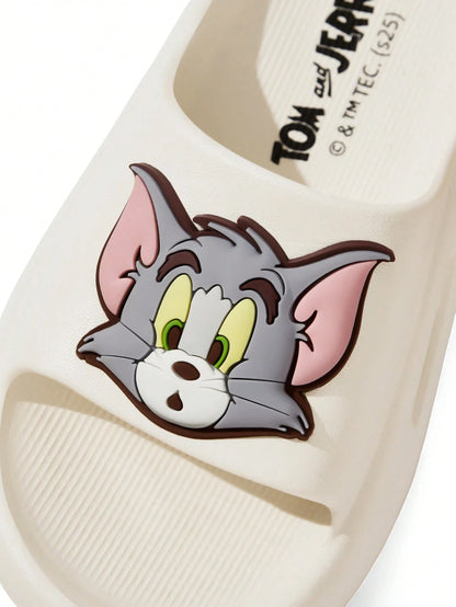 TOM & JERRY X  Cute Cartoon Graphic White Children'S EVA Slippers, Suitable for Toddlers and Kids, for Indoor, Shower or Outdoor Use, Lightweight, Comfortable and Non-Slip, for Boys and Girls