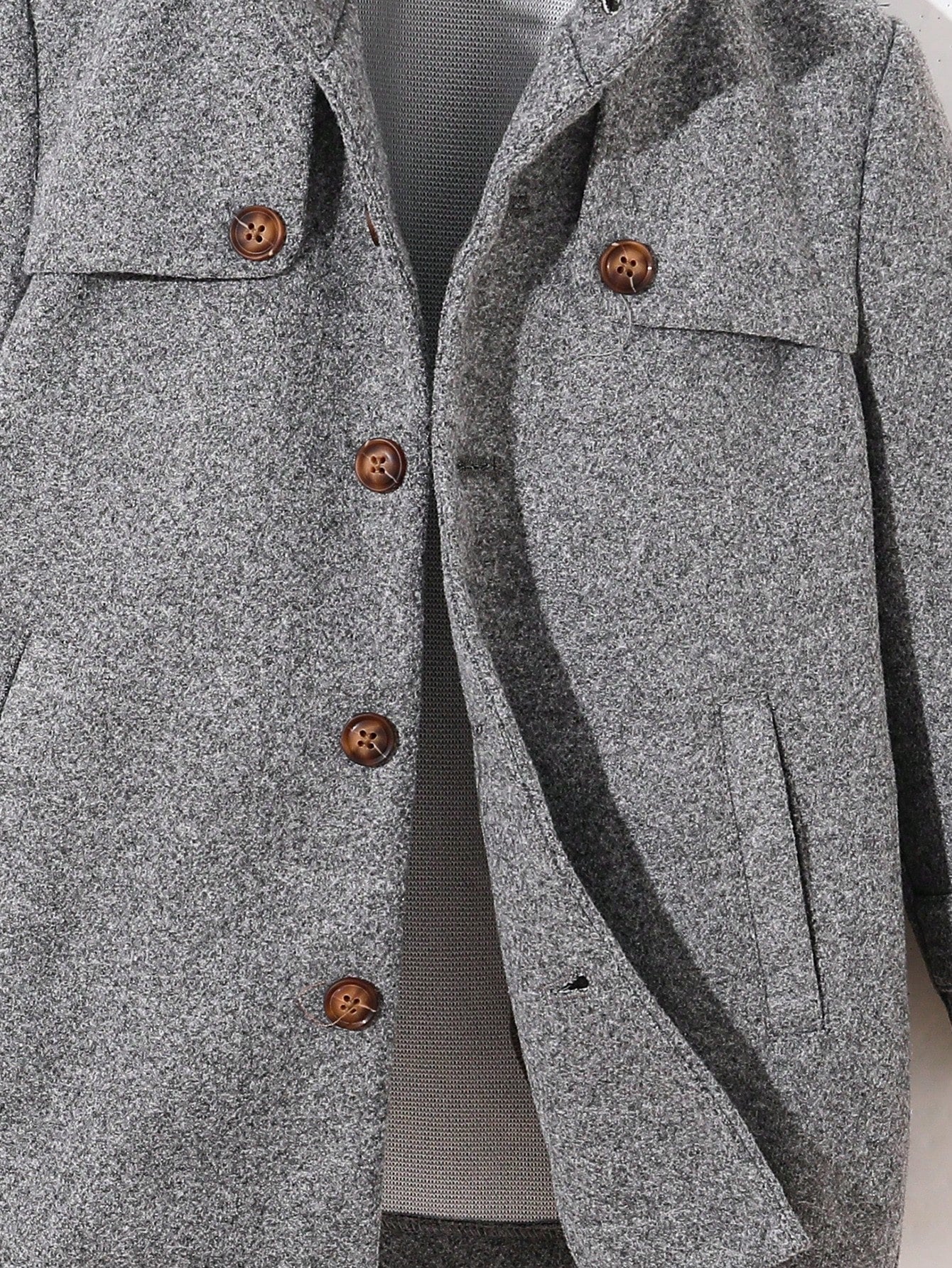 Thick Thermal Lined Overcoat with Pockets for Young Boys, Suitable for Back to School, Birthday, Baby Shower, Holiday Parties in Fall/Winter